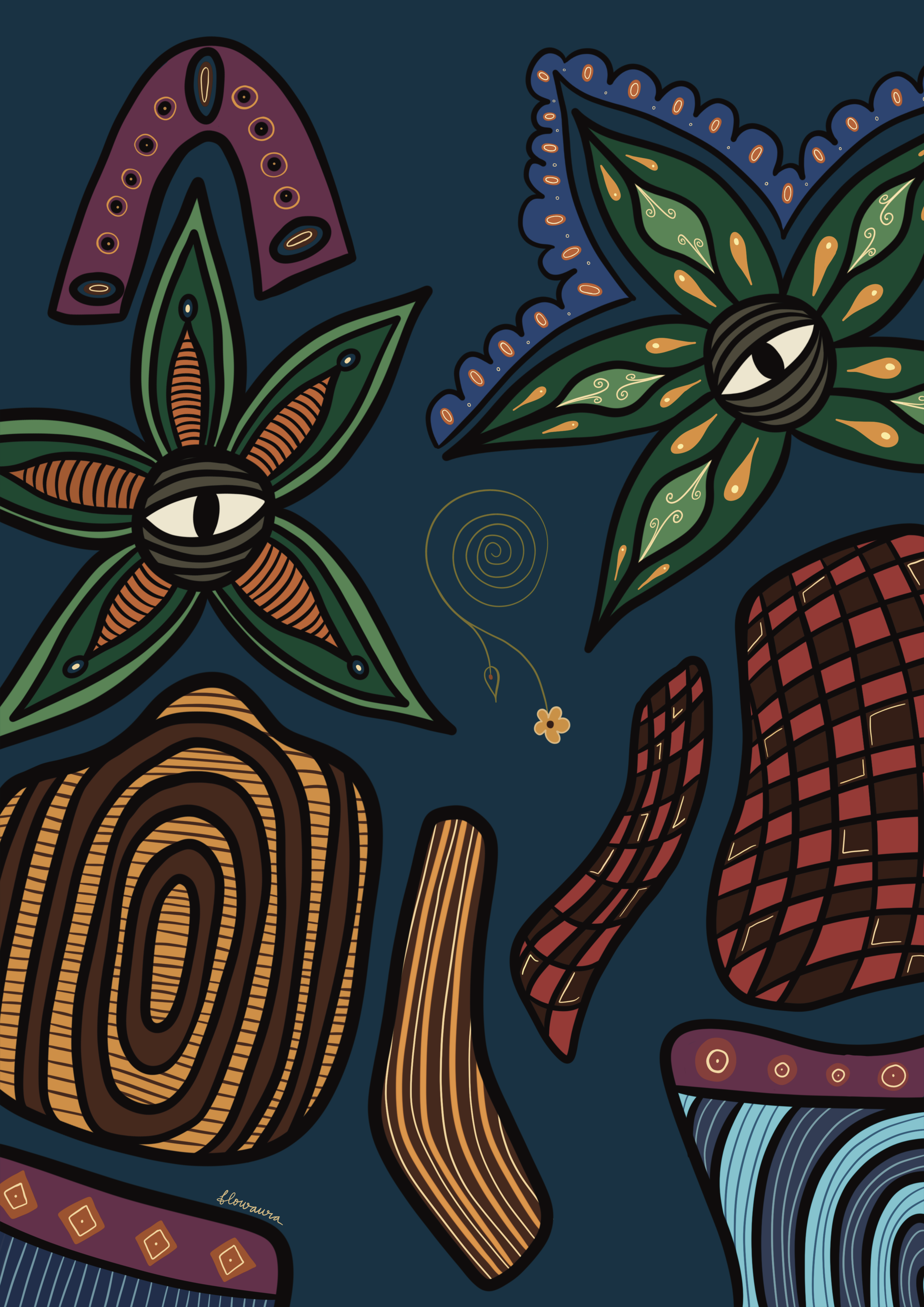 The Twin Flames - Sustainable Art Print by Flowaura. Sustainable art print available in multiple sizes.
