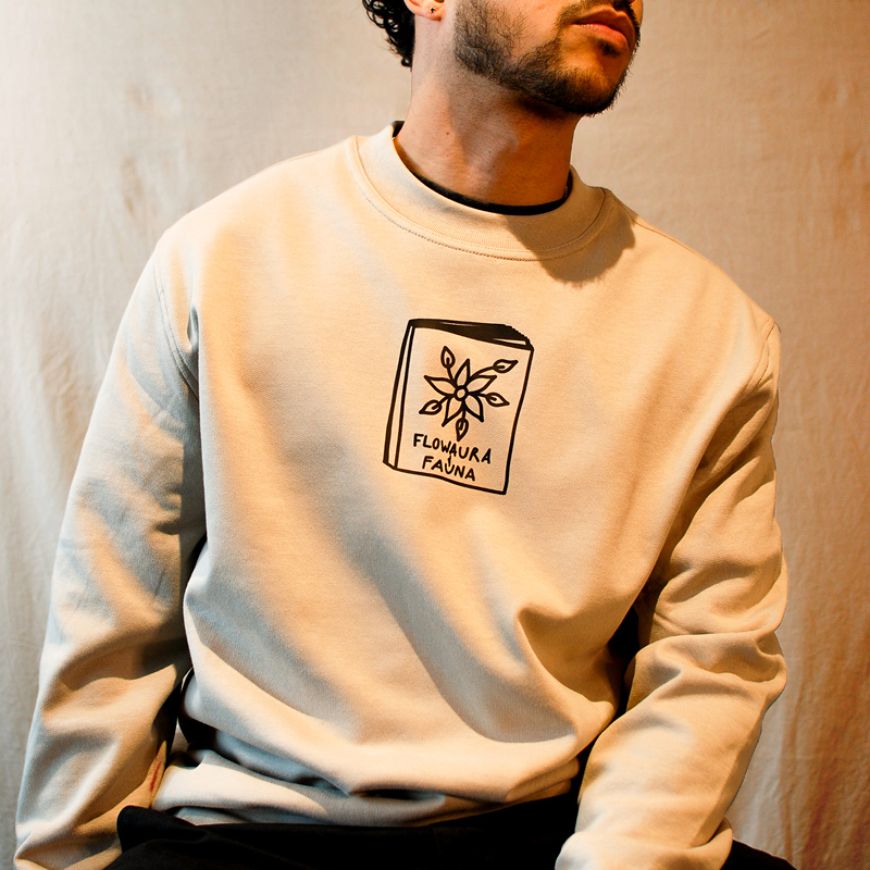 Flowaura & Fauna - limited-edition wearable art piece by Flowaura. Sweater. Beige. Size M