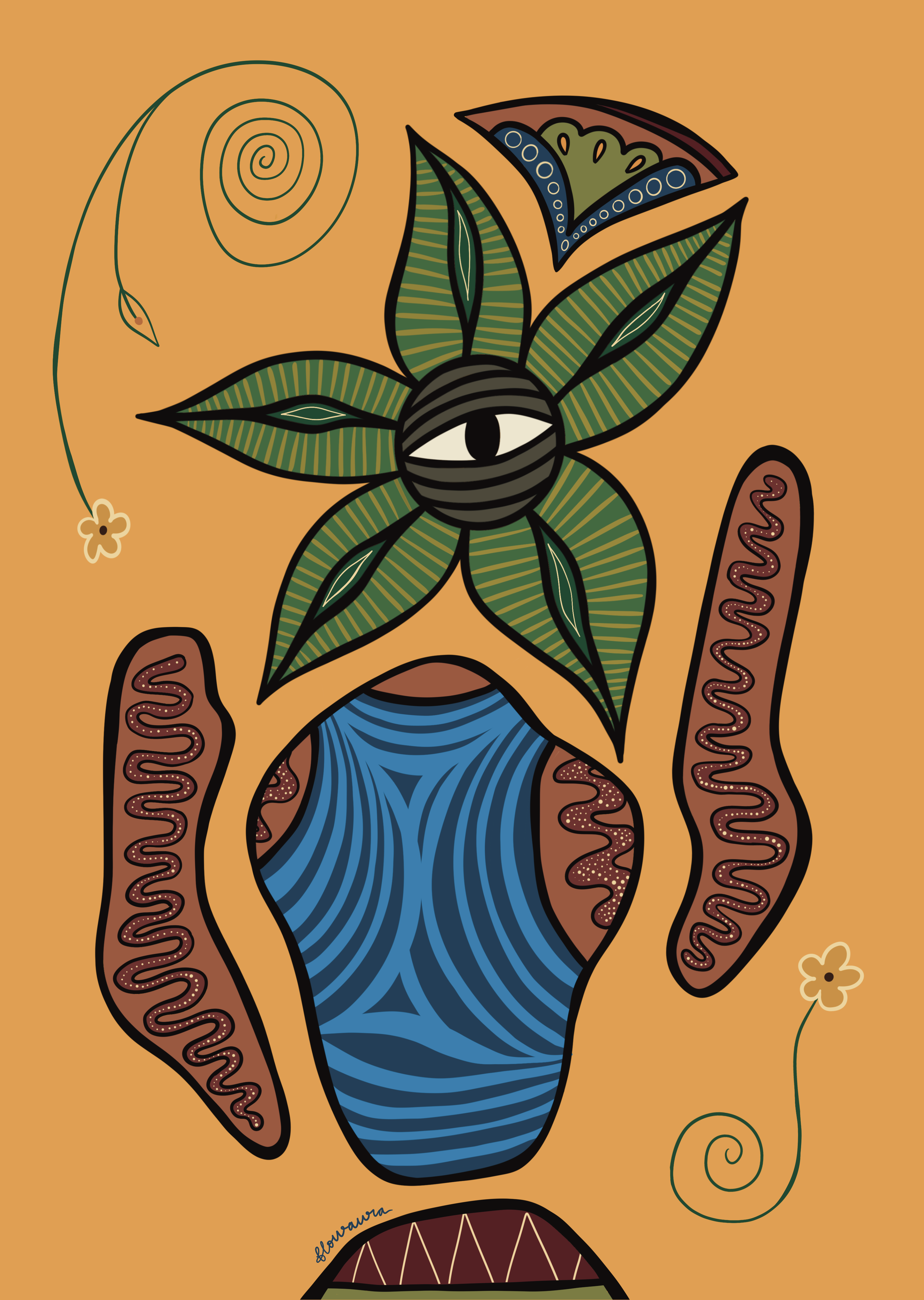 The Wanderer - Sustainable Art Print by Flowaura. Sustainable art print available in multiple sizes.