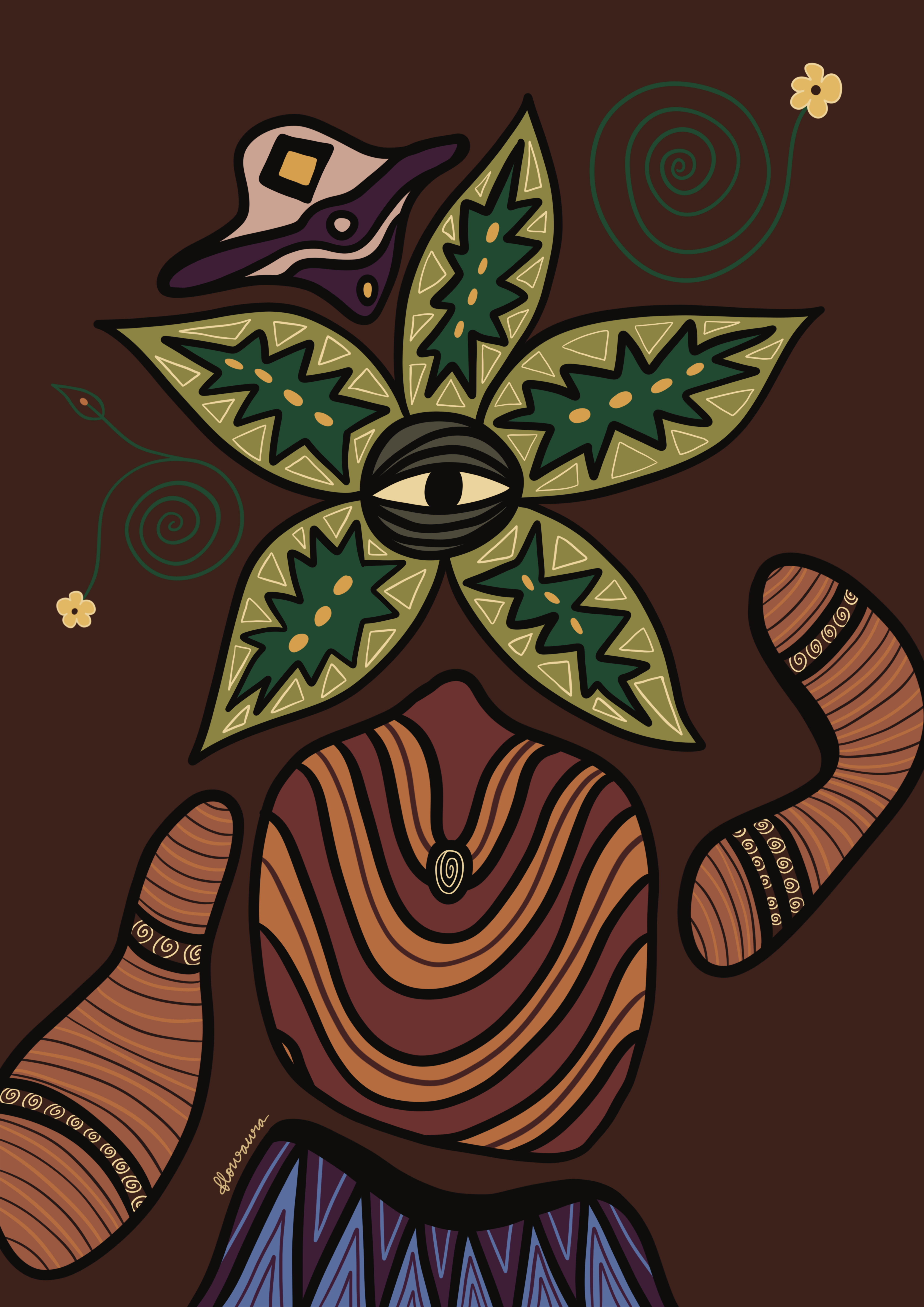 The Explorer - Sustainable Art Print by Flowaura. Sustainable art print available in multiple sizes.