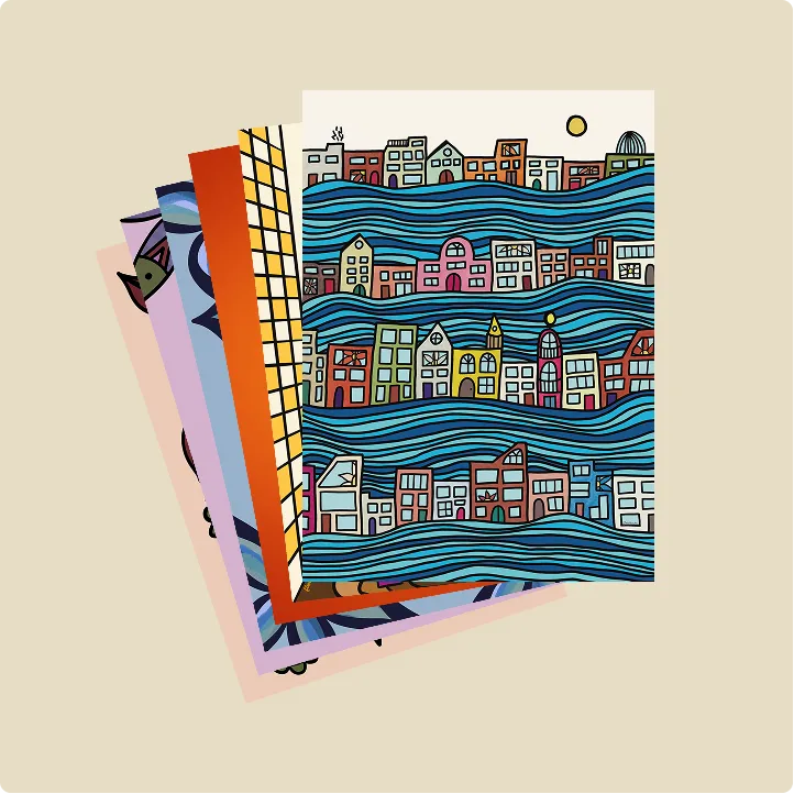 A6 • PACK OF 6 - sustainable art print by Flowaura. Select your favourite stack.