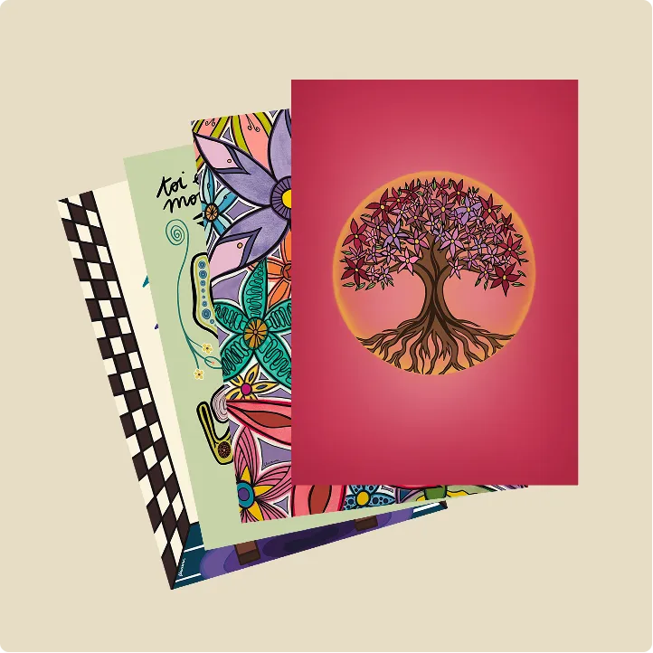 A5 • PACK OF 4 - sustainable art print by Flowaura. Select your favourite stack