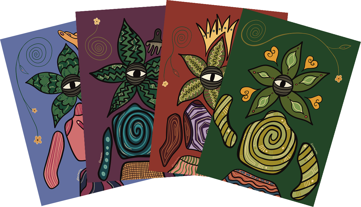 A5 • PACK OF 6 - Lámina Botánica by Flowaura in botanical-stories color. Sustainable art print available in multiple sizes.