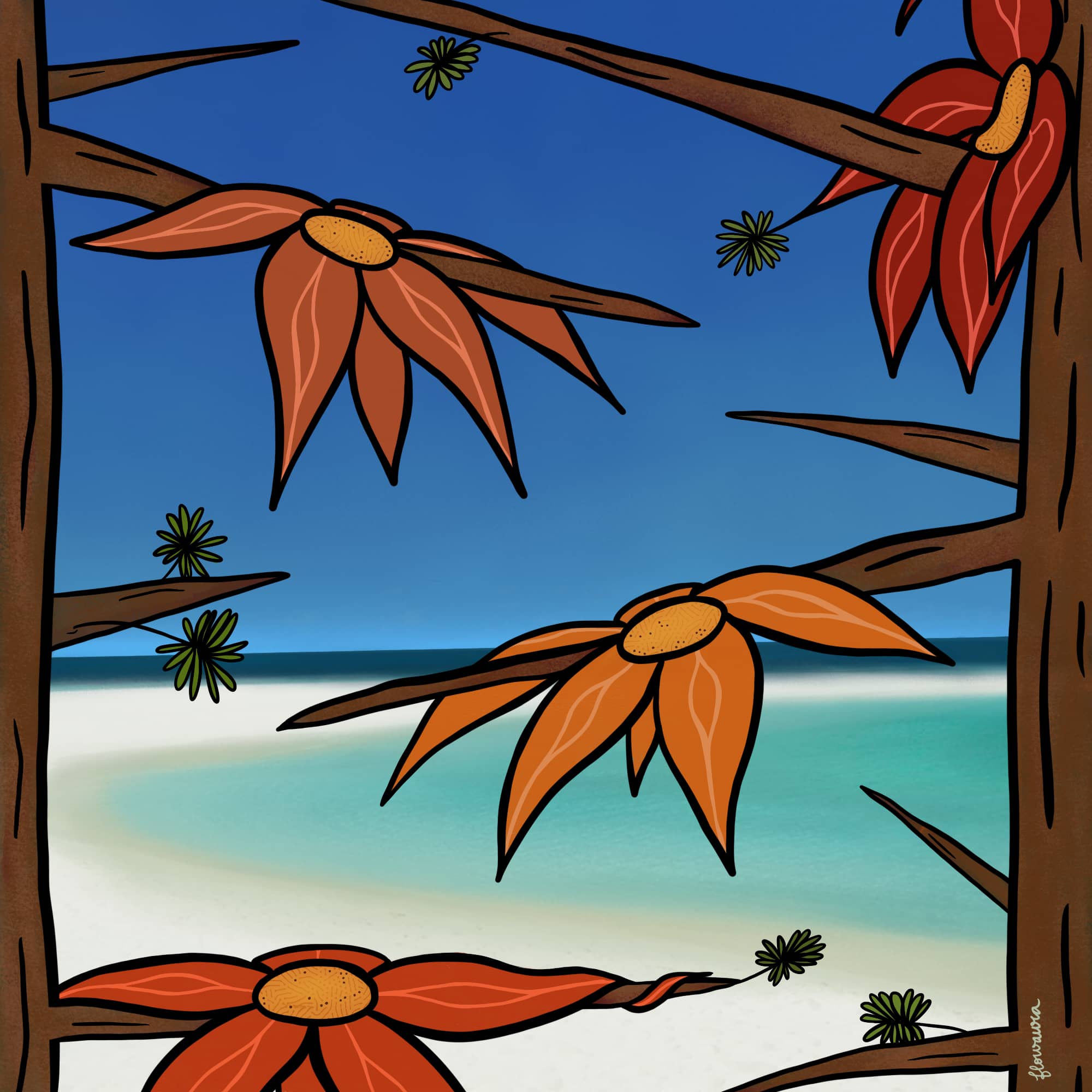 Sunburn - Sustainable Art Print by Flowaura. Sustainable art print available in multiple sizes.